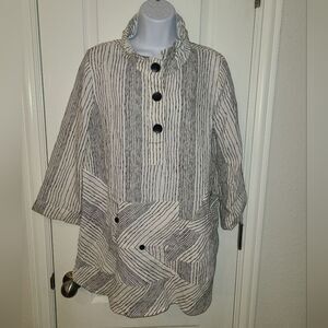 John Mark Striped Tunic Top sz m